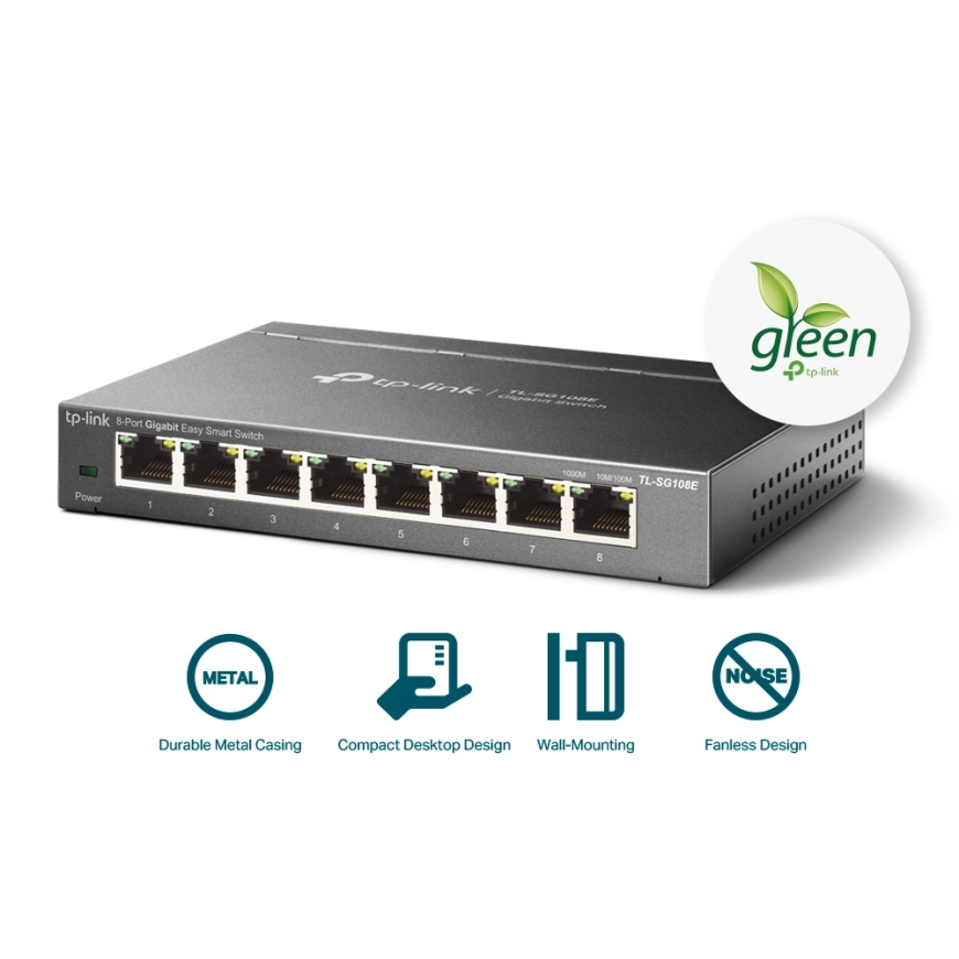 TP-Link TL-SG108E Valdomas L2 Gigabit Ethernet (10/100/1000) Juoda – 5