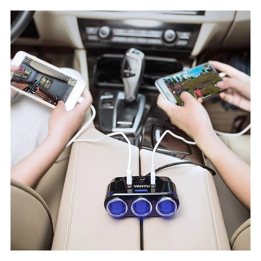 Cigarette Lighter Splitter, 2x USB Charger – 4