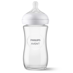 Philips AVENT Natural Response SCY933/01 Bottle glass 240ml, flow 3 teat, 1 piece