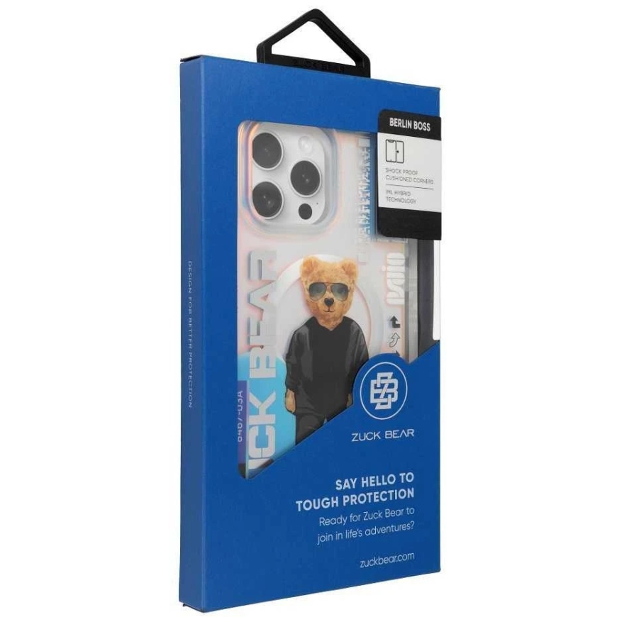 ZUCK BEAR case BERLIN BOSS MAG compatible with MagSafe, designed for IPHONE 16 Pro with two charms. – 5