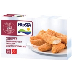 Frosta Frozen Spicy Marinated Chicken Strips, Breaded, Fried, 250 g F5731O