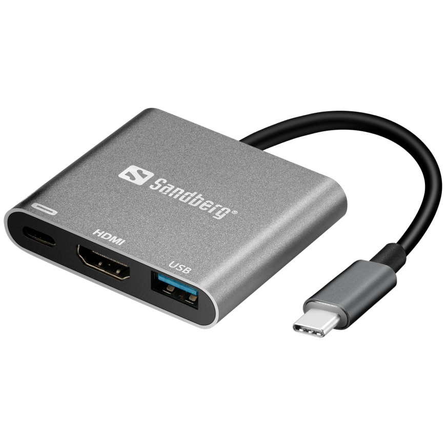Sandberg 136-00 USB-graafikaadapter Alumiinium, Valge