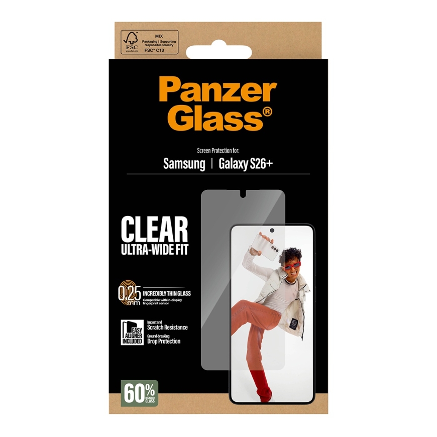 PanzerGlass ® Screen Protector Samsung Galaxy S26+ | Ultra-Wide Fit w. EasyAligner – 3