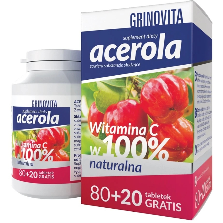 Grinovita Acerola diētiskais uztura bagātinātājs 100