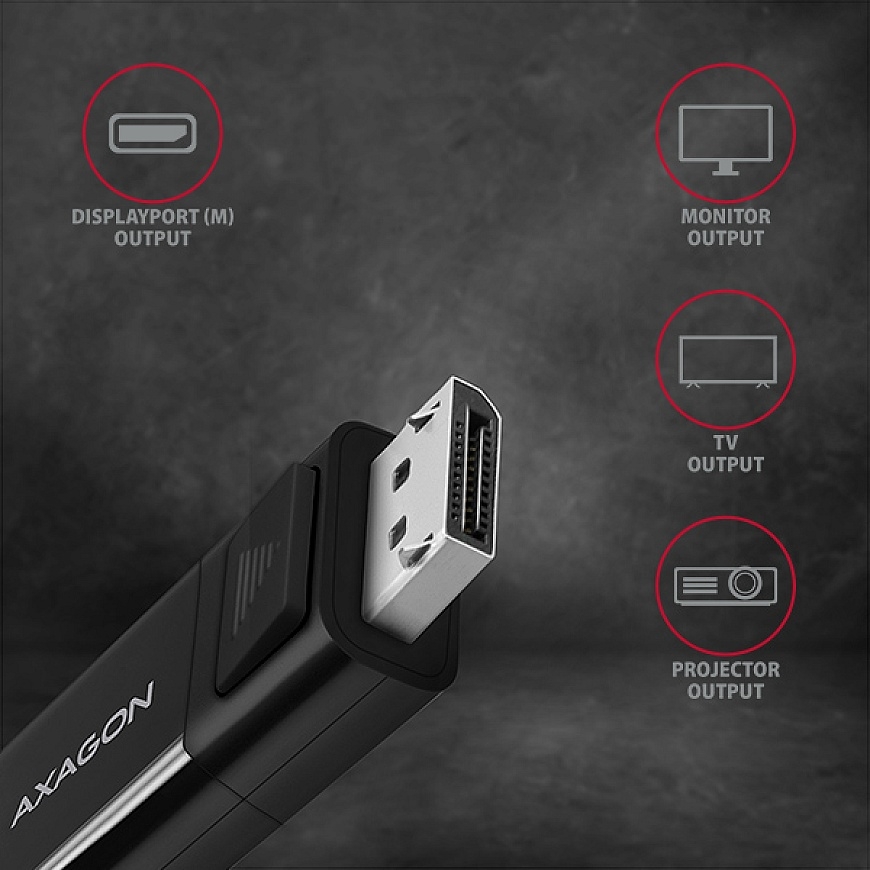 Axagon RVC-DPC video cable adapter 1.8 m USB Type-C DisplayPort Black – 3