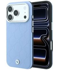 BMW Sign Deboss Quilted Metal Logo MagSafe Case for iPhone 18 Pro Max / 17 Pro Max blue