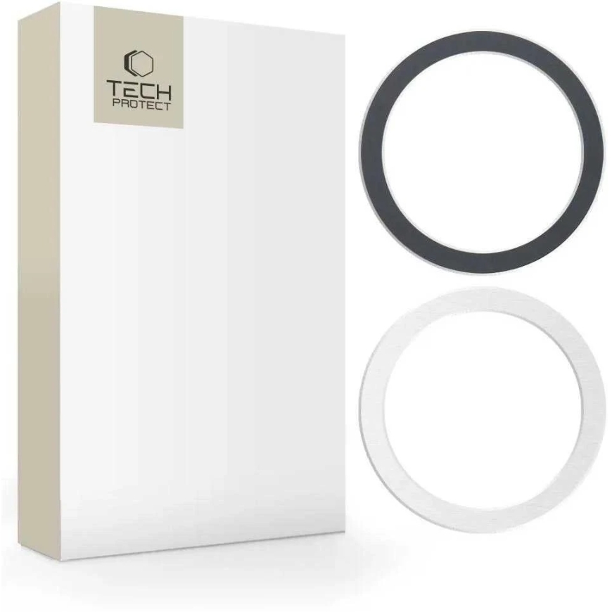 Tech-Protect MagMat MagSafe Universal Magnetic Ring - Black / Silver (2 pcs.)