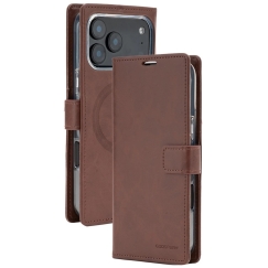 Mercury BlueMoon Diary MagSafe Case for iPhone 17 Pro Max / 18 Pro Max, Brown