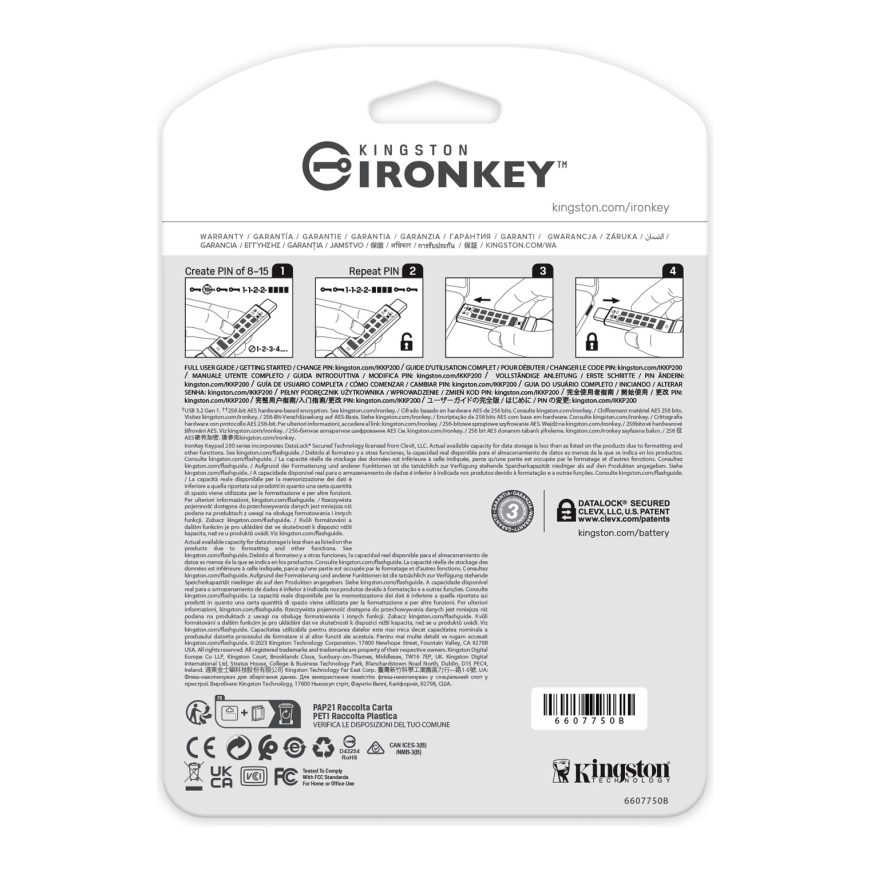 Kingston Technology IronKey Keypad 200 USB-muisti 64 GB USB Type-C 3.2 Gen 1 (3.1 Gen 1) Sininen – 4
