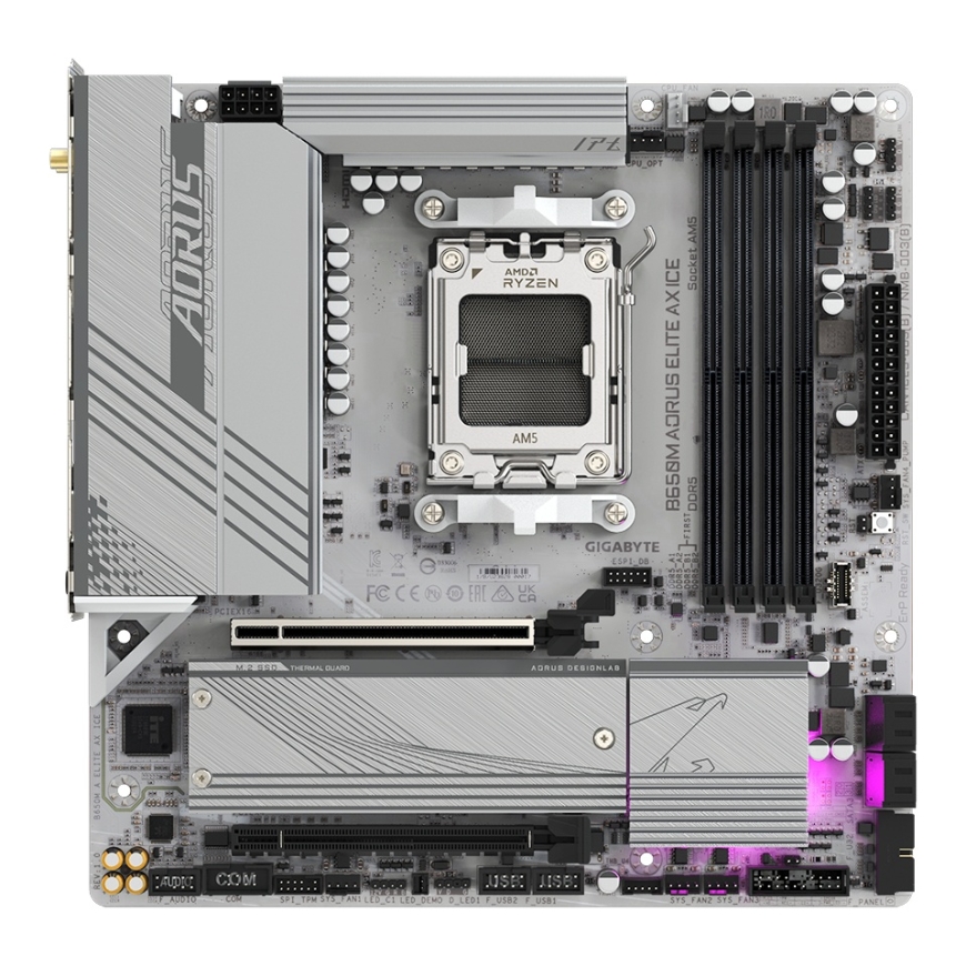 GIGABYTE B650M AORUS ELITE AX ICE mātes plate AMD B650 AM5 pieslēgvieta mikro ATX – 2