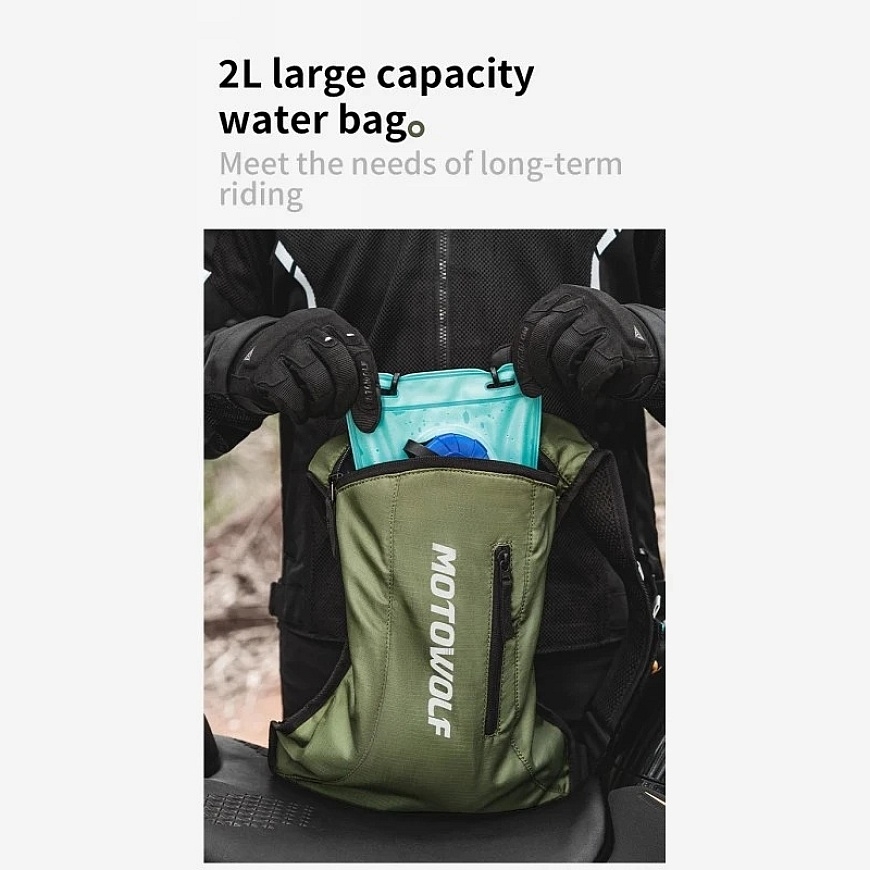 MotoWolf Hydration Backpack Black MB7B, with water capacity – 3
