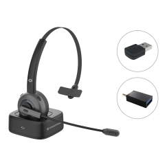 Conceptronic POLONA03BDA kuulokkeet ja kuulokemikrofoni Langaton Pääpanta Toimisto/puhelukeskus Bluetooth Latausteline musta