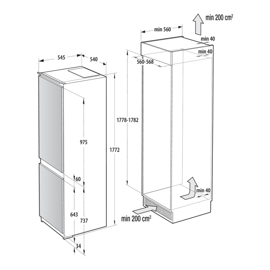 Hisense RB3B250NEWE1 Iebūvēts 252 L Balts