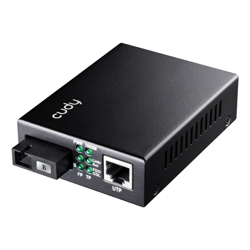 Cudy MC100GSB-40B meediakonverter 1000 Mbit/s Multirežiim, Üksikrežiim Must