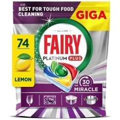 Fairy Our 30 Minute Miracle Platinum Plus astianpesutabletit, 74 kpl.