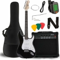 Carruzzo V-TONE EGA 39 BK elektrinė gitara 4/4 Stratocaster 39" SSS rinkinys Carruzzo V-TONE EGA 39 BK elektrinė gitara 4/4 Stratocaster 39" SSS rinkinys