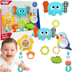 WOOPIE BABY Sensory arch with toys for the crib and stroller elephant parrot