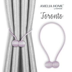 AmeliaHome Curtain Set Toronto, mauve color, 2 pcs