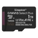Kingston Technology 1TB micSDXC Canvas Select Plus Gen3 150R A1 Single Pack w/o ADP