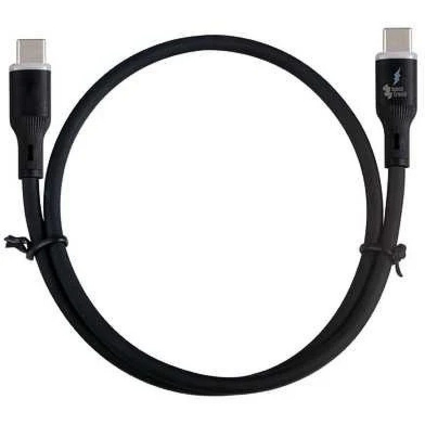 Spacetronik USB2.0 Type C LED Cable 60W Silicone, Black, 2m – 3
