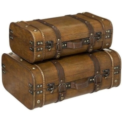 Decorative storage boxes, 2 suitcase set BRUCE