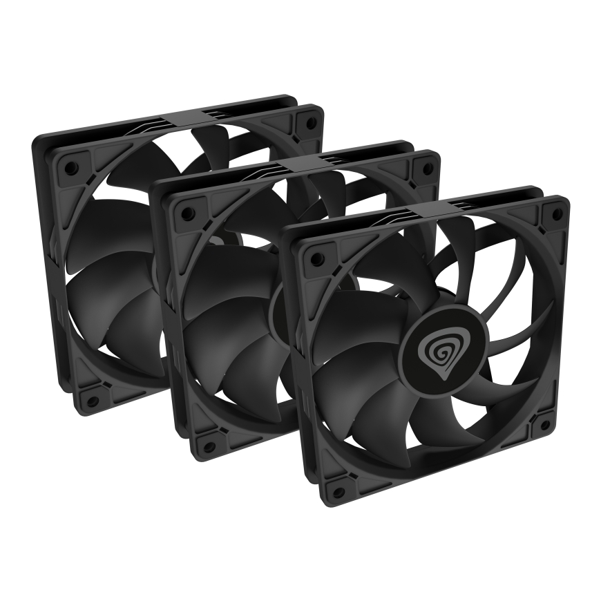 GENESIS Oxal 120 Datora korpusam Ventilators 12 cm Melns 3 pcs