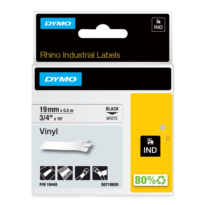DYMO 19mm RHINO Coloured Vinyl label-making tape D1
