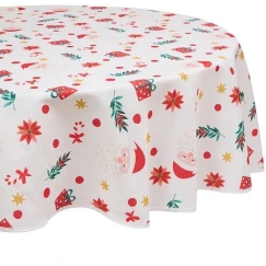 Atmosphera Stain-Resistant Tablecloth with Festive Motif, Ø 180 cm