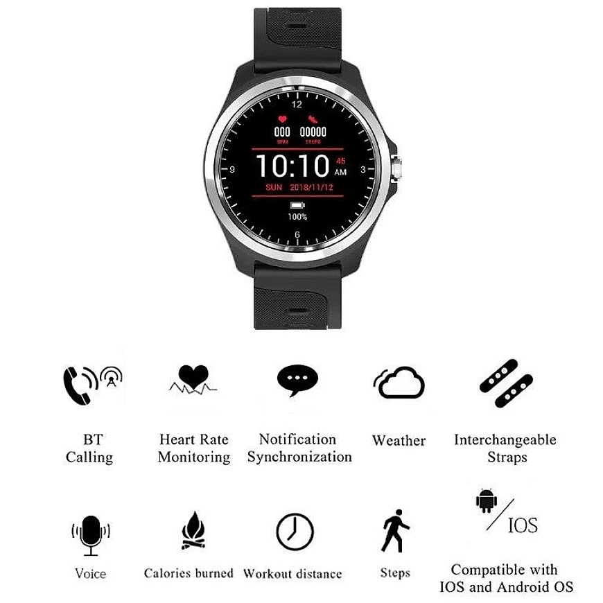 Pacific 26-5 Smart Watch, Black/Red Strap – 5