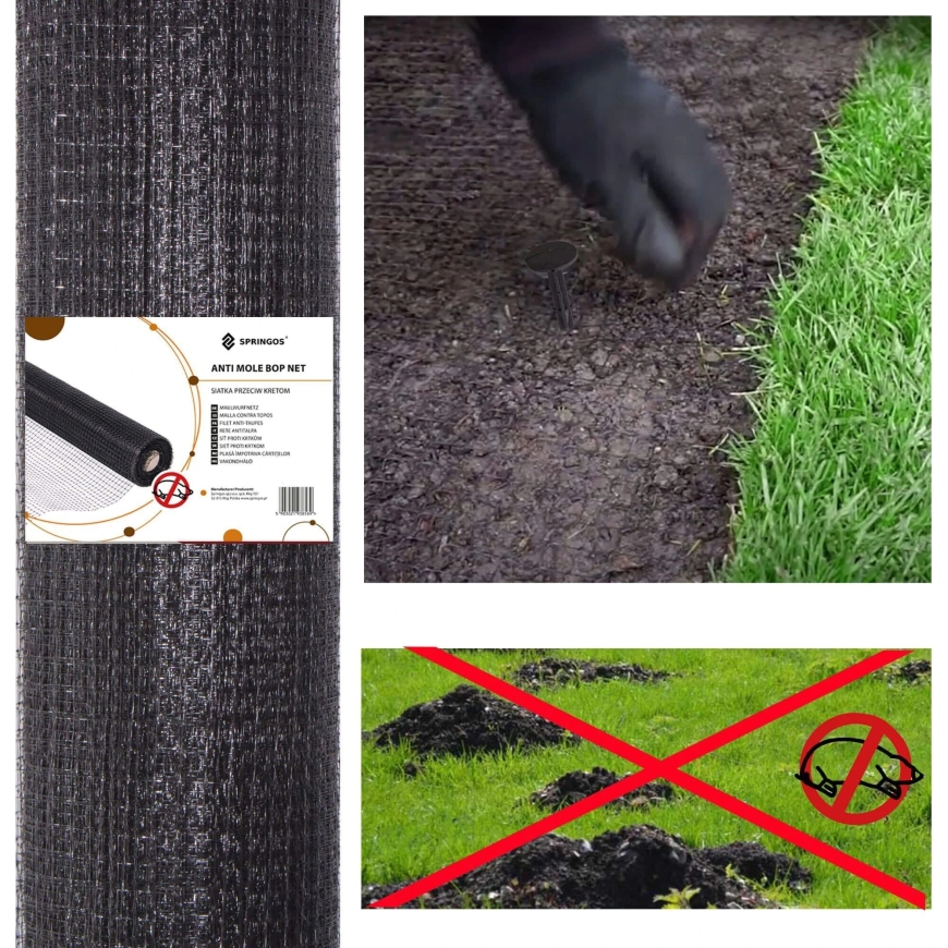 Springos 2x100 m Mole Control Protective Mesh, 30 g/m² – 5