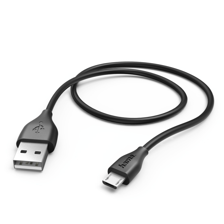 Hama 1.4m, USB2.0-A/USB2.0 Micro-B USB кабель 1,4 m USB A Micro-USB B Черный