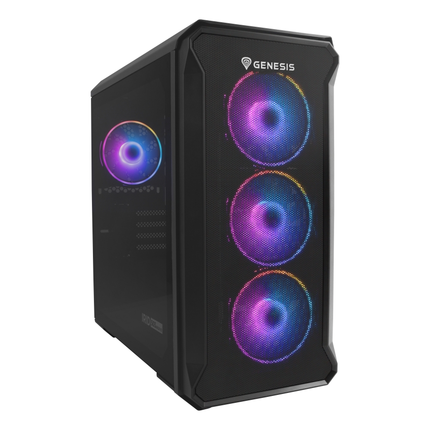 GENESIS Irid 503 ARGB V2 „Micro Tower“ Juoda, Permatomas
