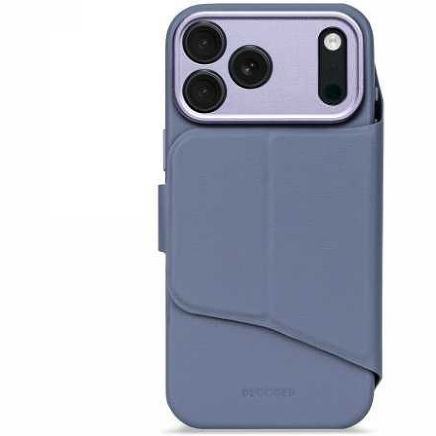 Decoded Textured Silicone Removable Case-Wallet with MagSafe for iPhone 17 Pro Max – Blue