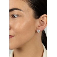 Brilio Silver Silver Earrings with Hearts and Cubic Zirconia EA1251W