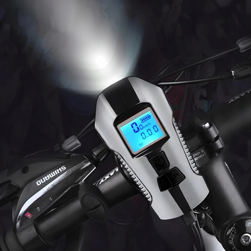 LED Bicycle Light, KM Meter, Speedometer, Rear - s092-1 + Rear Light – 4