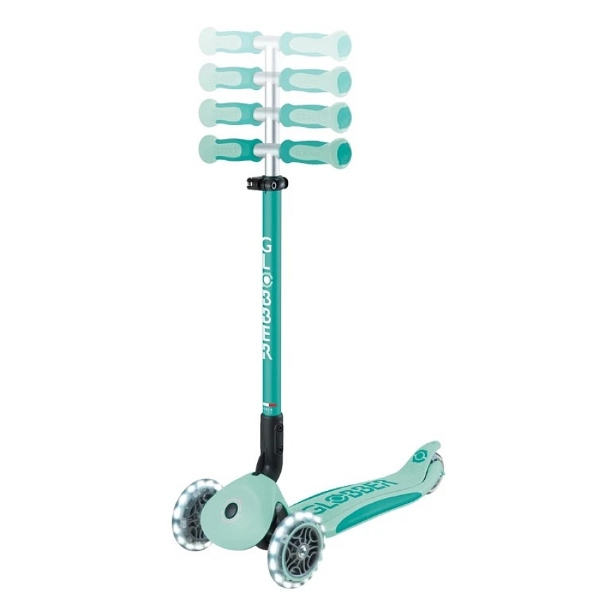 GLOBBER Go Up Deluxe Lights Scooter, year-pistachio color – 2