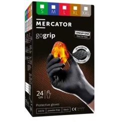 Mercator Medical nitrili kindad Mercator GoGrip ONE-BY-ONE, mustad, L, 100 tk.