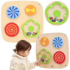 Viga Toys Wooden Wall Activity Panel VIGA with Spinning Patterns for Kids