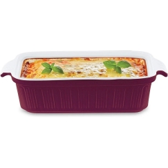 Zyle ZY1810CDR Red Porcelain Baking Dish, 1 L