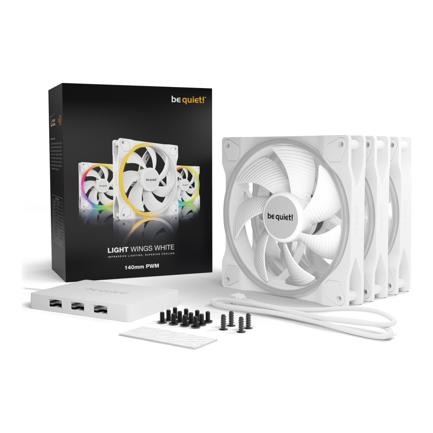 be quiet! Light Wings White | 140mm PWM Triple Pack Computer case Fan 14 cm 3 pc(s) – 5