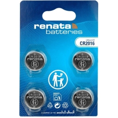 Monētas baterija - Renata CR2016 3 V, 4 vienumi