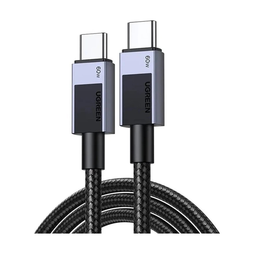 Ugreen USB-C - USB-C -kaapeli 0,5 m Musta-harmaa (55764)