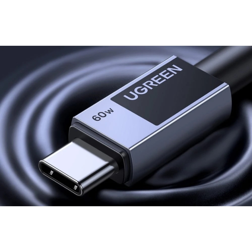 Ugreen USB-C - USB-C -kaapeli 0,5 m Musta-harmaa (55764) – 2