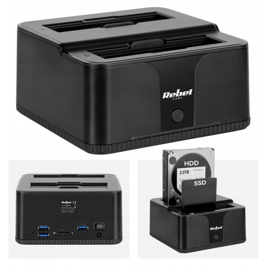 "Rebel" USB 3.0 HDD/SSD docking station – 4