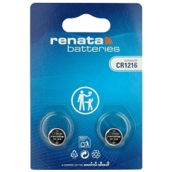 Baterijas – Renata CR1216 3 V litija elementi, 2 gab.