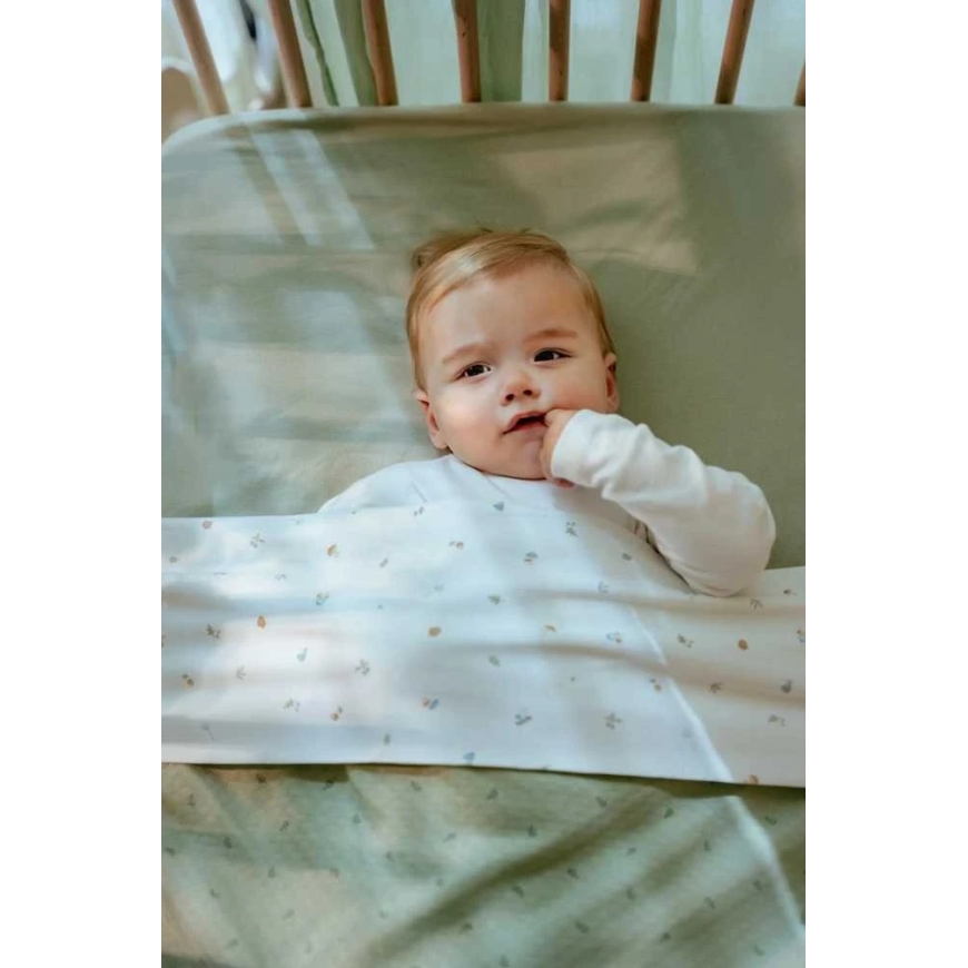 Little Dutch Cot blanket 'Pure Sage Leaves' 110×140 cm – 2