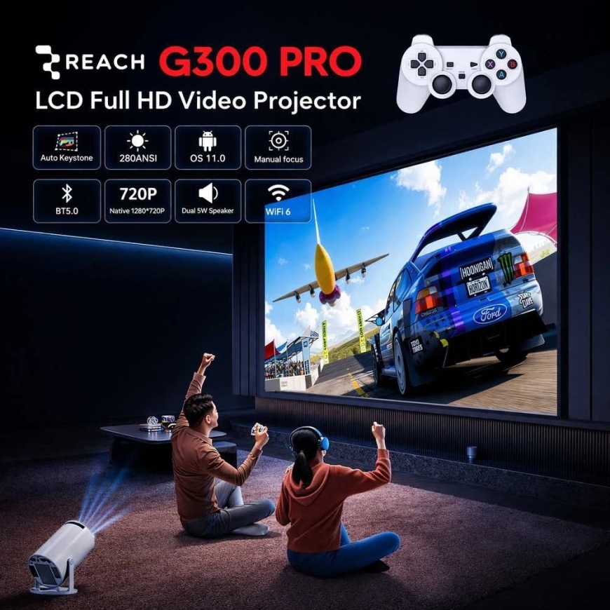 Reach G300 Pro+ Gaming Projector White – 5