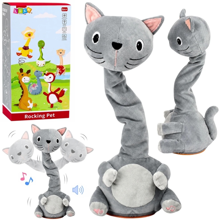 Plush Musical Cat Gray