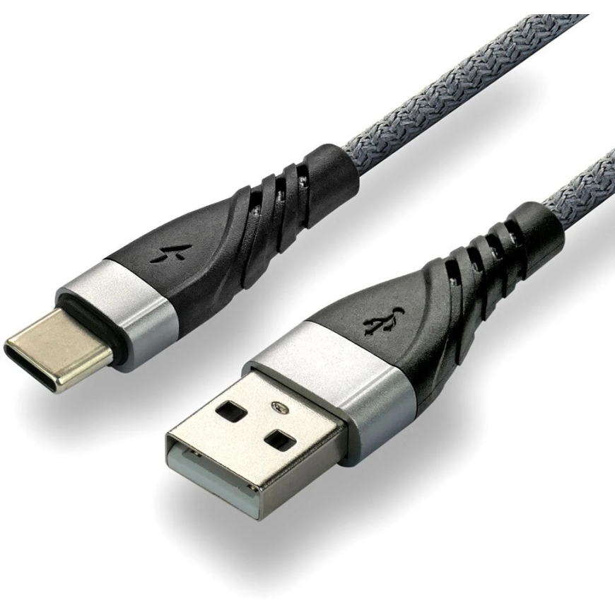 USB-C Cable - everActive CBB-2CG 3A Fast Charging, 480 MB/s Data Transfer, Nylon Protection, Black