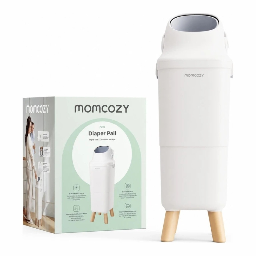 MOMCOZY DIAPER CONTAINER WITH PATENTED TRIPLE ODOR ISOLATION SYSTEM